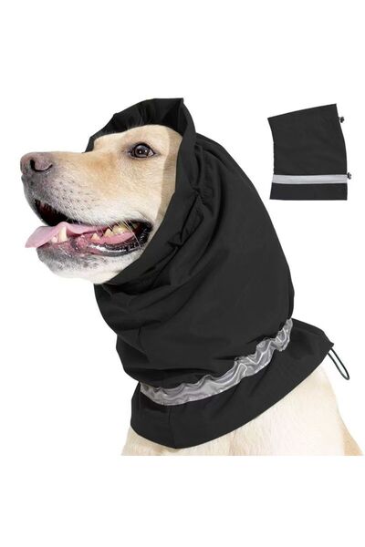 Choice غطاء أذن للكلاب أسود كبير مقاوم للثلج ومقاوم للبرد وحماية دافئة للرقبة...