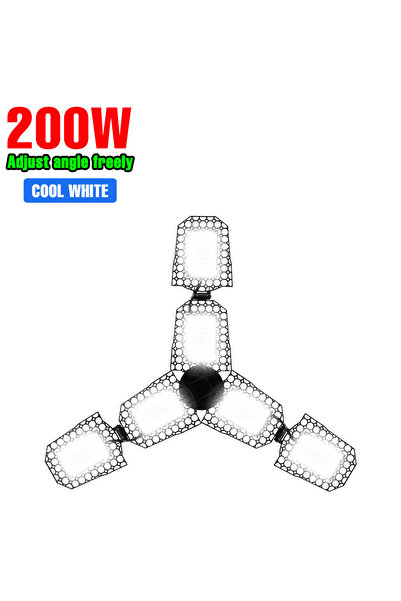 Choice مصباح LED أبيض بارد C2 بقوة 400 واط E27/E26 لمصباح المرآب بتيار متردد 220 فولت، أضواء كاشفة قابلة للتشوه، مصباح سقف قابل للطي