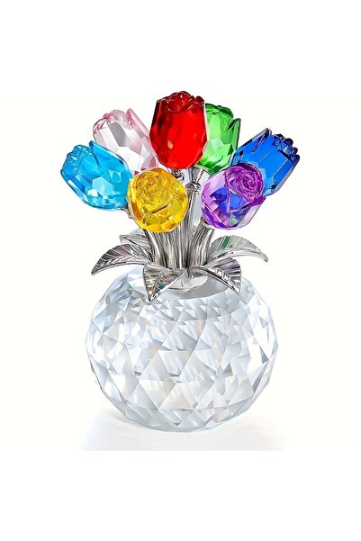 Choice باقة ورد ملونة - لذكرى الزواج، عيد الأم، عيد الحب، وردة كريستالية