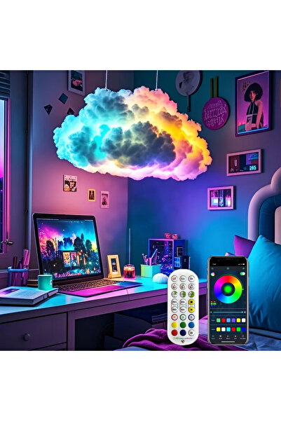 Choice مجموعة 1 متر من مصابيح LED ثلاثية الأبعاد بإضاءة سحابية مع تحكم صوتي ب...