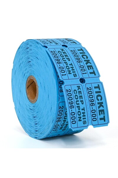 Choice تذاكر دخول ملونة قابلة للتمزيق، مقاس واحد، زرقاء، ٥٠٠ قطعة، مجموعة قسا...