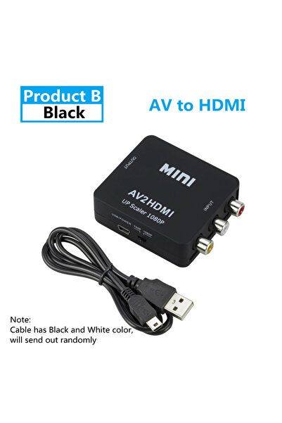 Choice محول AV2HD Black 1080P متوافق مع HDMI إلى AV Scaler محول فيديو مركب RC...