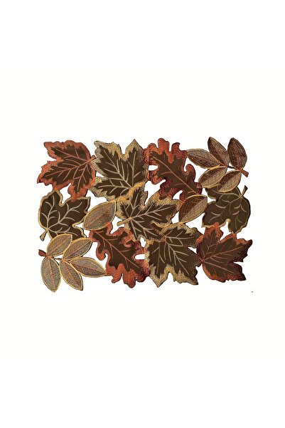 Choice مفرش طاولة مطرز بأوراق القيقب الخريفية، قطعة واحدة، مقاس 28×43 سم، بتص...