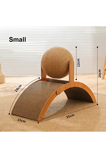 Choice S 2 In 1 Cat Scratching Ball Wooden Cat Scratcher Sisal Scratch Board Wear-Resistant Grinding Paw T.