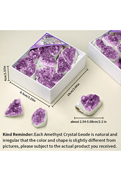 Choice 9PCS-1Box Amethyst Clusters Natural Raw Amethyst Geode Crystal Spiritu...