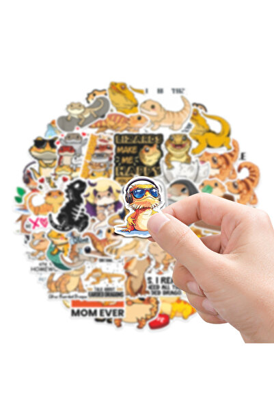 Choice ملصقات تنين ملتحي متعددة الألوان، 50 قطعة، ملصقات DIY، سكرابوكينغ، هات...