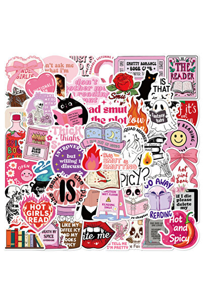 Choice MULTICOLOR 50Pcs Cute Pink Smut Romance Bookish Stickers Spice Reader ...