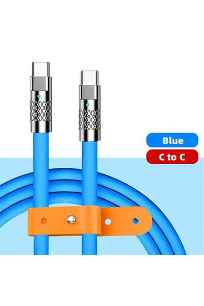 Choice كابل USB C أزرق بطول 2 متر - كابل USB C جديد فائق السرعة 120 واط 6 أمب...