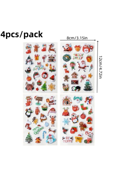 Choice 4 قطع من ملصقات فقاعات عيد الميلاد ثلاثية الأبعاد لتزيين حفلات العطلات...