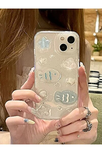 Choice جراب هاتف iPhone 15 TX4L-4C21-YJ Ocean Shell Small Fish مناسب لهاتف iP...