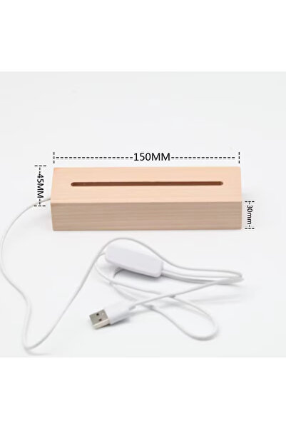 Choice11 قاعدة خشبية LED بقطر 5 مم مزودة بمنفذ USB بإضاءة دافئة مستطيلة الشكل...
