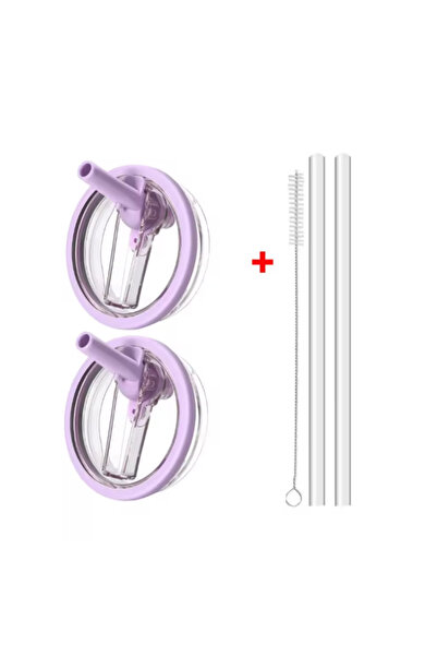 Choice قطعتان من غطاء مانع للتسرب من القش أرجواني اللون سعة 40 أونصة لغطاء كو...