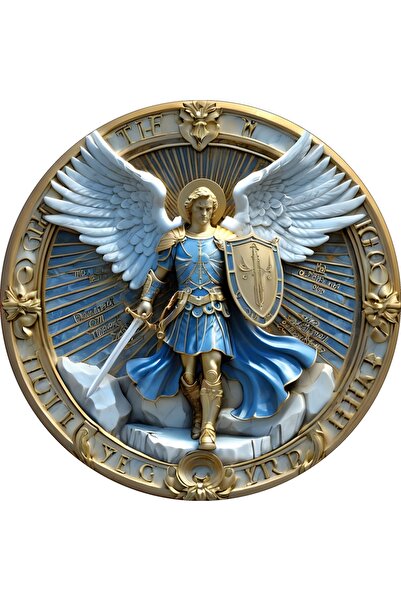 Choice 1PC Archangel Michael Guardian Round Wooden Decorative Wall Art Classi...