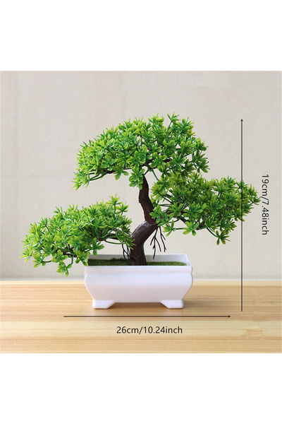 Choice PJ28-01 Uflower Artificial Bonsai Tree, Fake Potted Plants, Small Plastic Green Trees for Home Offic