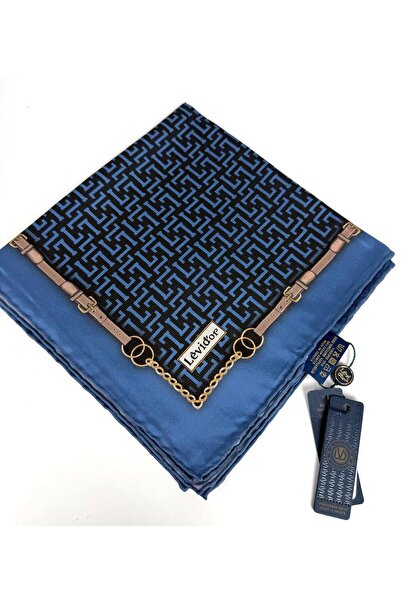 Levidor Eșarfă din mătase twill-0943 albastru indigo