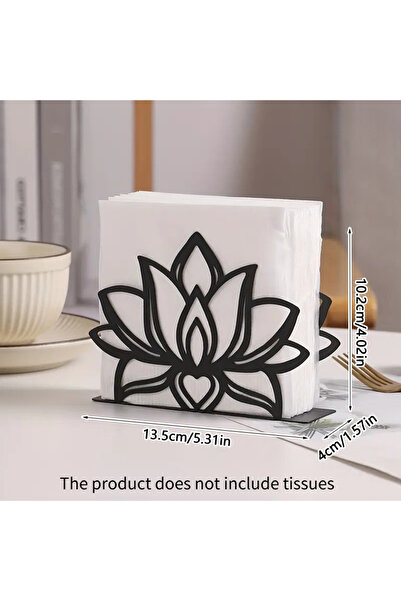 Choice قطعة واحدة من حامل المناديل المعدني الأنيق على شكل زهرة اللوتس - ملحق أنيق لطاولة المطبخ وتناول الطعام، أنا