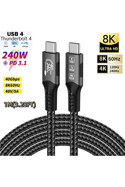 Choice كابل نقل بيانات USB-C كامل الميزات 1032-8K M-M بطول 1 متر، يدعم الشحن ...