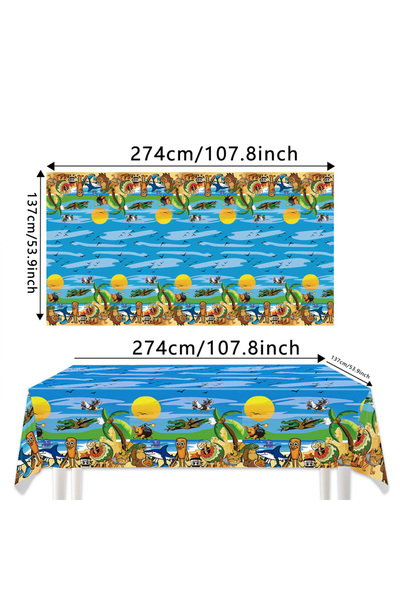 Choice مفرش طاولة آخر - قطعة واحدة من زينة حفلات أعياد الميلاد الإيطالية الجديدة من Brainrot Tung Tung Sahur Tralalo Theme
