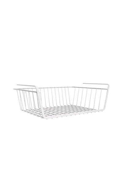 Choice 1PC White 2025 Hanging Net Basket Large Capacity Hanging Storage Basket Iron Material Under Cabinet