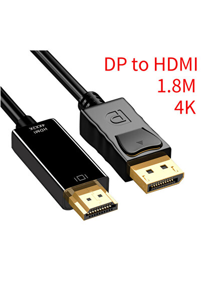 Choice كابل DP إلى HDMI بطول 1.8 متر، كابل DisplayPort إلى HDMI، كابل صوت وفيديو عالي الدقة متوافق مع DisplayPort ذكر إلى ذكر