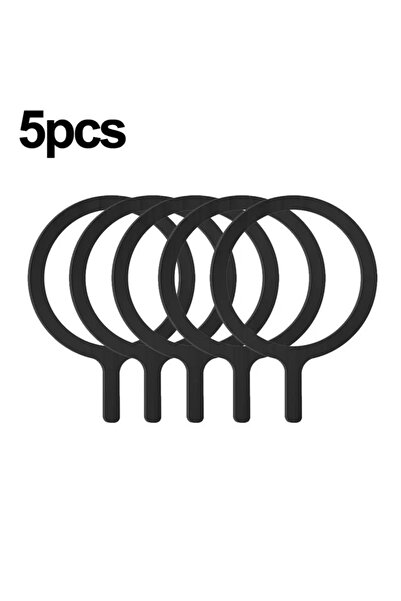 Choice 5 قطع - حلقة لاصقة سوداء معدنية لملحقات ماج سيف حامل الهاتف المحمول المغناطيسي للسيارة لاسلكيًا