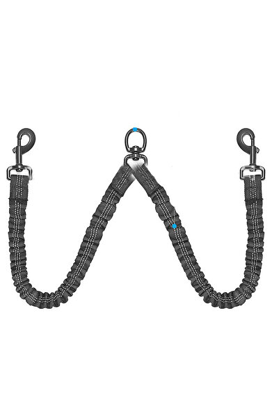 Choice ADH527 Dog Double Leashes Pet No Tangle Leash Coupler Resilient Comfortable Shock Absorbing Reflecti