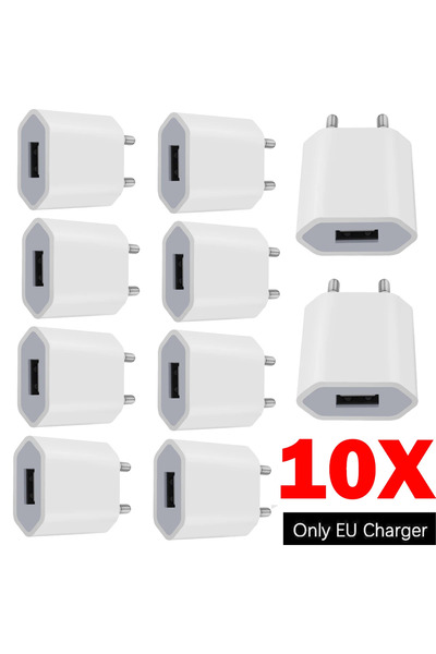 Choice EU plug 10pcs/lot US/EU Plug 5V 1A AC USB Charger Wall Power Adapter For iPhone 7 8 X Xr Xs max H..