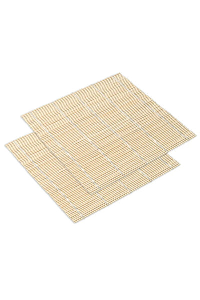 Choice قطعتان من بساط السوشي الرائع المصنوع من الخيزران مع لمسة نهائية بيضاء من لفائف الأرز والأعشاب البحرية غير اللاصقة على الطراز الياباني