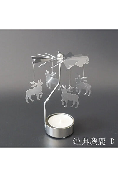 Choice حامل شموع دائري معدني على شكل غزال لتزيين عيد الميلاد، حامل شموع صغير ...