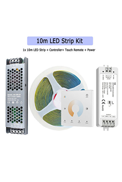 Choice مجموعة كاملة 1 × 10 متر، شريط LED COB CCT أبيض 5 متر 10 متر 20 متر، 24...