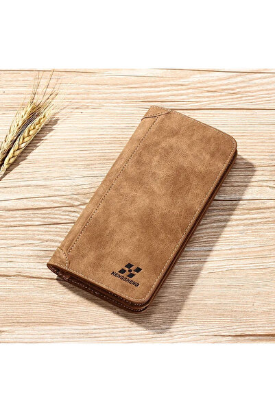 Choice محفظة رجالية طويلة جديدة باللون البني بتصميم كلاسيكي كاجوال من العلامة...