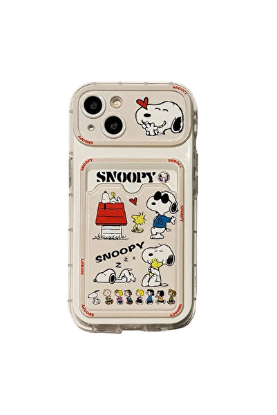 Miniso جراب هاتف iPhone 15 Pro فقط، جراب محفظة بطاقات برسومات كرتونية لطيفة على شكل سنوبي الفول السوداني، لهاتف iPhone 15 1