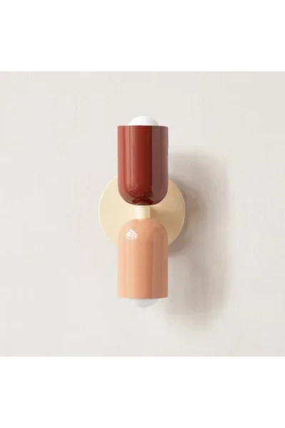 Choice No light bulb White Pink Red Colorful bedside wall lamp Nordic living room corridor Wall light Child