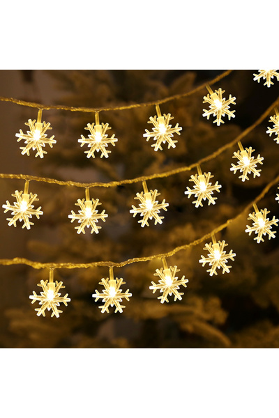 Choice سلسلة أضواء خرافية LED بطول 1.5 متر و10 مصابيح LED على شكل ندفة ثلج بي...