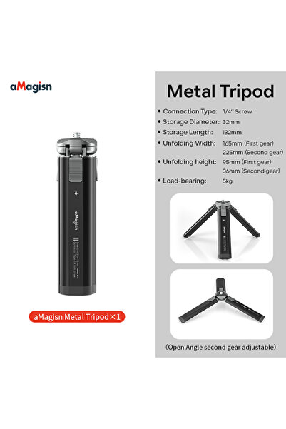 Choice حامل ثلاثي معدني للكاميرا aMagisn مع تعديل ارتفاع بمستويين، خيط 1/4 بو...