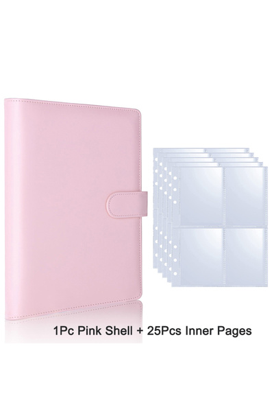 Choice مجلد ألبوم صور Kpop قابل لإعادة الاستخدام، مقاس A5، وردي، ٢٥ صفحة | منظم تخزين بطاقات الأيدول بأوراق قابلة للفك