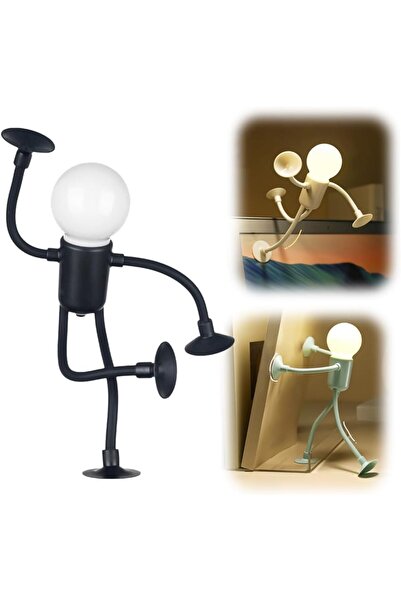 Choice مصباح مكتبي أسود قابل للتغيير على شكل رياضي مضحك مزود بزر بطارية لغرفة...