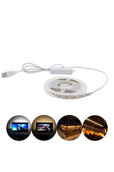 Choice شريط إضاءة LED أبيض 5 فولت SMD2835 مقاوم للماء IP65 بطول 2 متر ومصباح ...