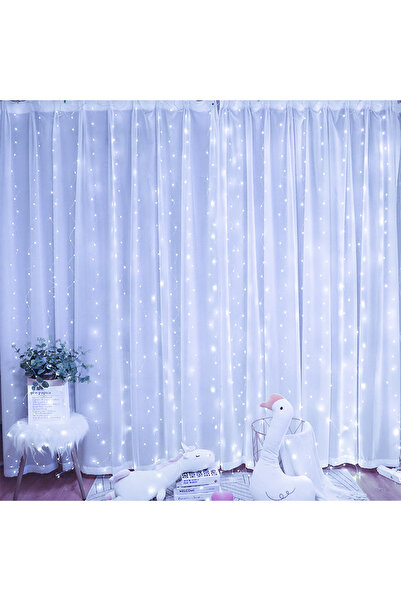 Choice سلسلة أضواء ستائر النوافذ البيضاء الباردة 3 × 3 م، 8 أوضاع إضاءة خرافي...