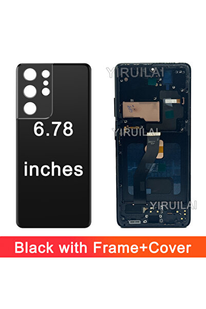 Choice3 إطار أسود | غطاء شاشة Super AMOLED مقاس 6.78 بوصة لهاتف S21 Ultra 5G ...