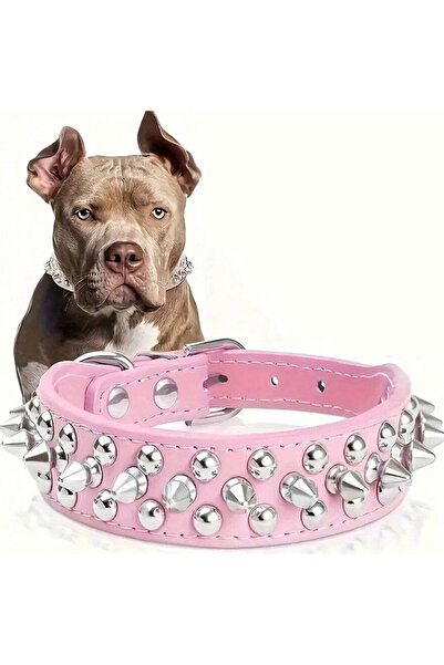 Choice XL pink CP037--pet dog adjustable rivet collar, anti-bite neck protect collar used of durable PU le