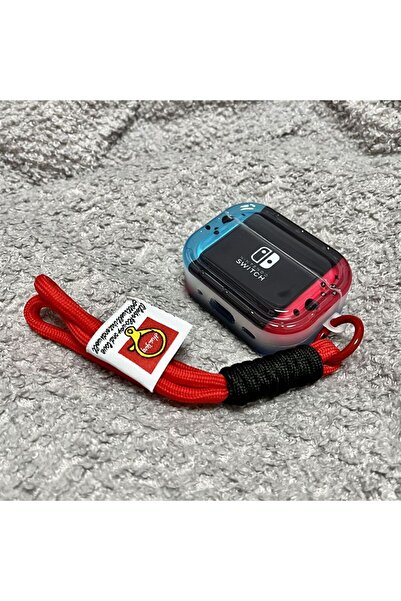 Choice جراب واقي لسماعات الأذن Airpods 4، حبل معلق أحمر، وحدة تحكم ألعاب Swit...