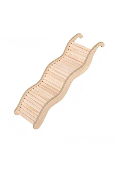 Choice C 1PC Wooden Wave Staircase Hamster Toy Pet Supplies Cage Decor Accessories Curved Slide Chute for .