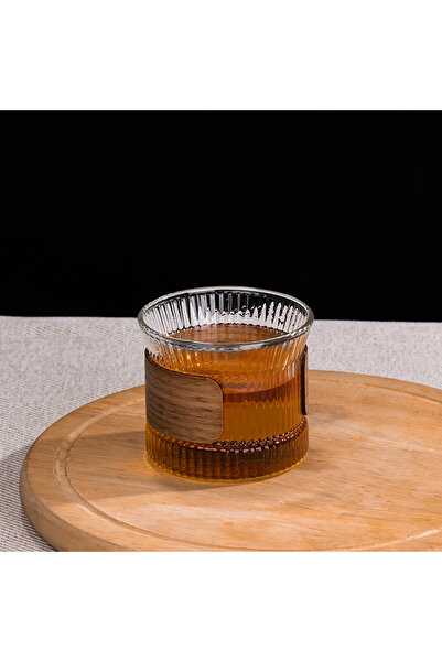 Choice كوب قهوة زجاجي من جيانكسي 170 مل، على الطراز الياباني، مصنوع من خشب ال...