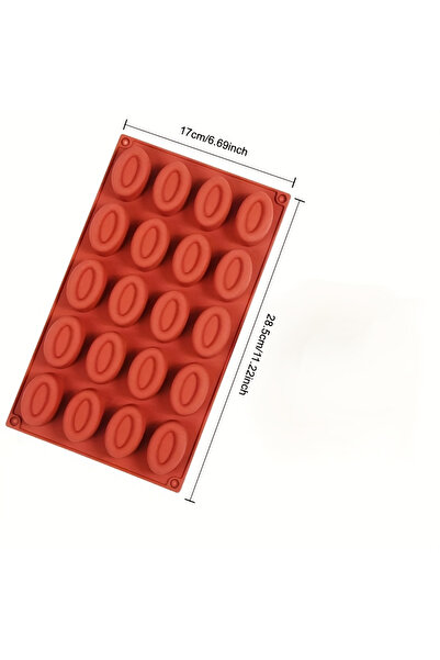 Choice قالب سيليكون بيضاوي الشكل للشوكولاتة مزود بـ 20 فتحة، غير لاصق، سهل ال...