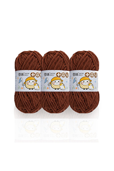 Choice 14 Deep Coffee 3Pcs Handmade DIY Knitted Chenille Wool Thick Ice Strip...