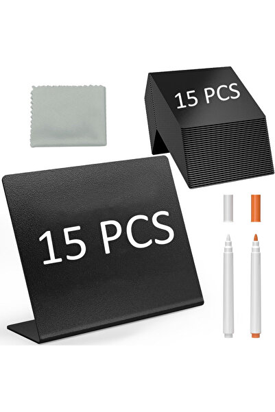 Choice 15Pcs L Mini Chalkboard Signs with Stand Place Cards/Name Tags/Menu Board for Coffee Shop/Bakery/Tab