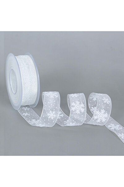 Choice شرائط ساتان عيد الميلاد، عرض 5 أمتار، 2.5 سم، أبيض، 5 أمتار/لفة، فيونك...