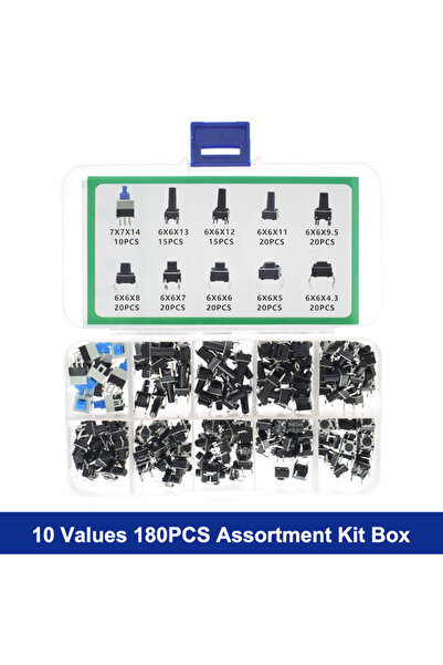 Choice صندوق طقم مكون من 180 قطعة، 10 قيم، 180 قطعة من مفاتيح الضغط اللمسية، ...