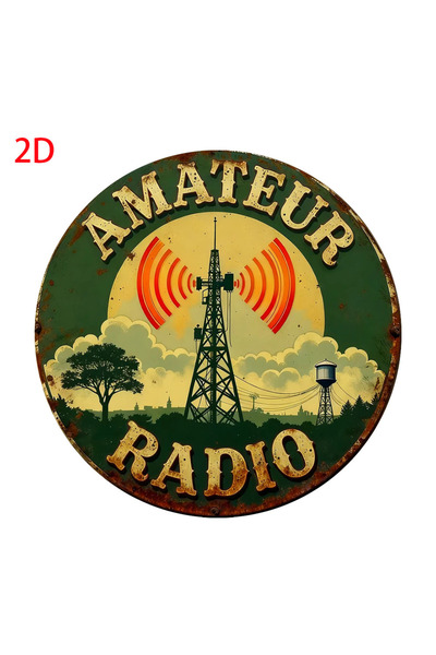 HELLOYOUNG 20x20cm TYA67410-02-20X20CM لوحة حائط معدنية عتيقة لجهاز راديو اله...